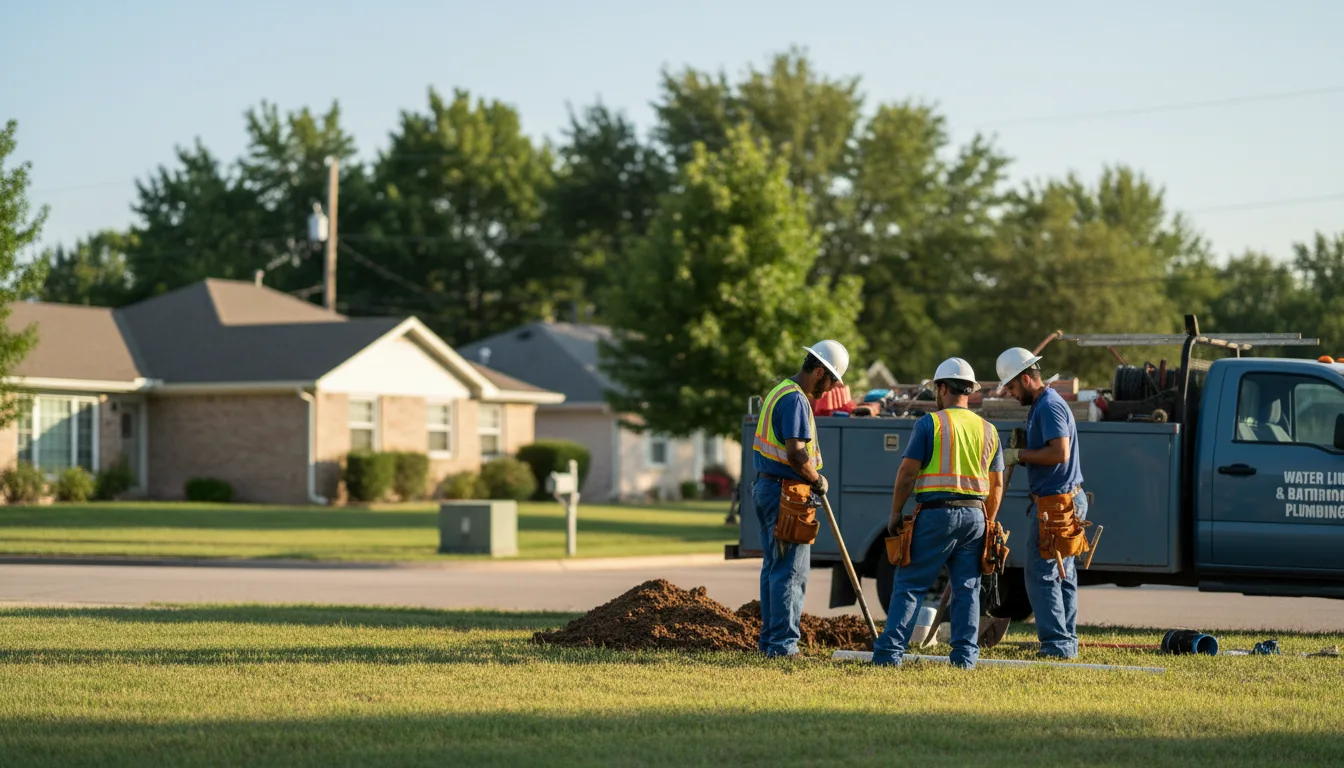 Residential water line and bathroom plumbing service in Gilson, IL
